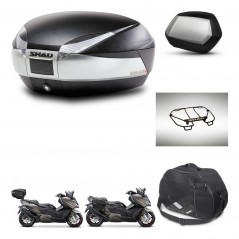 SHAD SH35 PREMIUM suitcases + mounting bracket SH48 trunk accessories TITANIUM KIT-481800