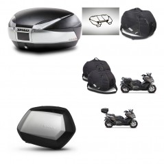 SHAD SH35 PREMIUM suitcases + mounting bracket SH48 trunk accessories TITANIUM KIT-481801