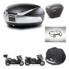 SHAD SH23 alu suitcases + mounting bracket SH48 trunk accessories TITANIUM PREMIUM KIT-481802
