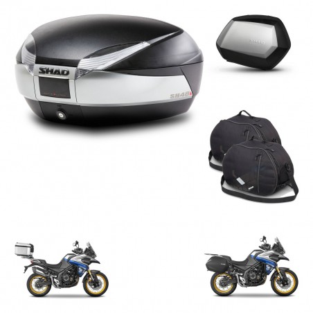 SHAD Maletas SH35 PREMIUM + soporte montaje baul SH48 accesorios TITANIUM KIT-481813