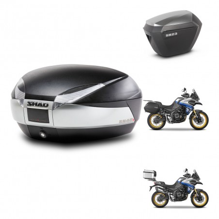 SHAD Maletas sh23 alu + soporte montaje baul SH48 TITANIUM PREMIUM KIT-481814