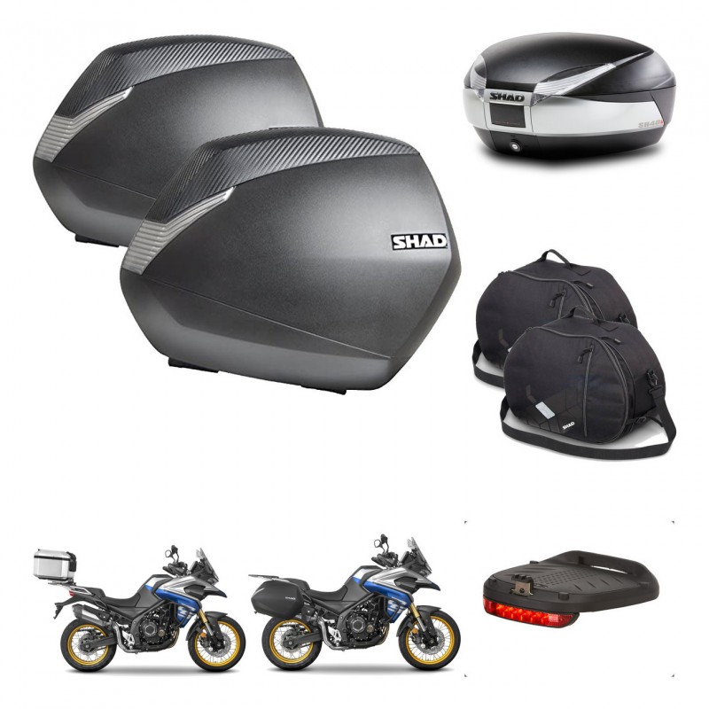 SHAD SH48 trunk + mounting bracket SH36 suitcases accessories TITANIUM PREMIUM KIT-481816