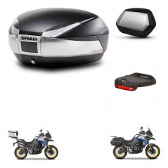 SHAD Maletas SH35 PREMIUM + soporte montaje baul SH48 accesorios TITANIUM KIT-481818