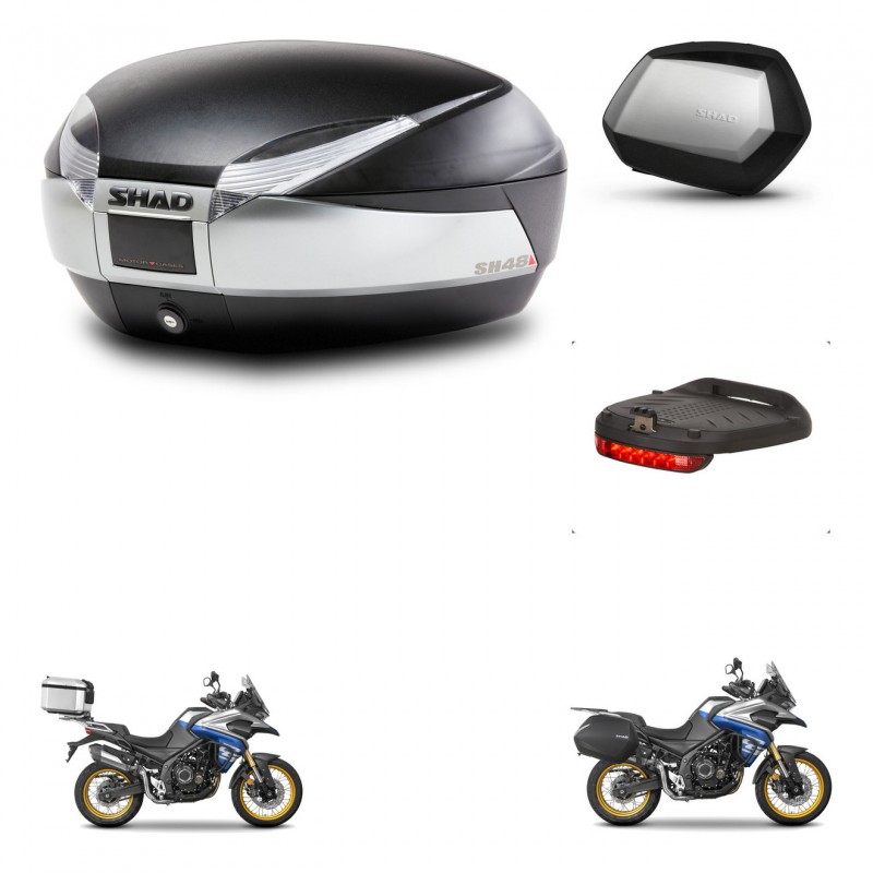SHAD Maletas SH35 PREMIUM + soporte montaje baul SH48 accesorios TITANIUM KIT-481818