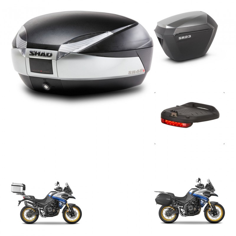SHAD Maletas sh23 alu + soporte montaje baul SH48 accesorios TITANIUM PREMIUM KIT-481820
