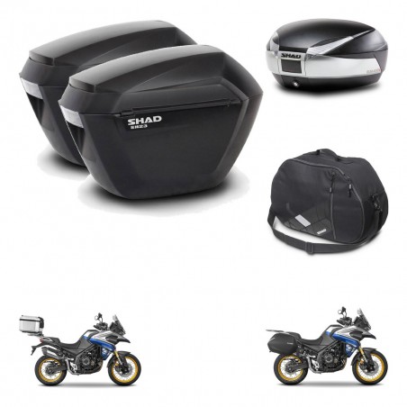 SHAD SH48 trunk + mounting bracket sh23 suitcases accessories TITANIUM PREMIUM KIT-481823