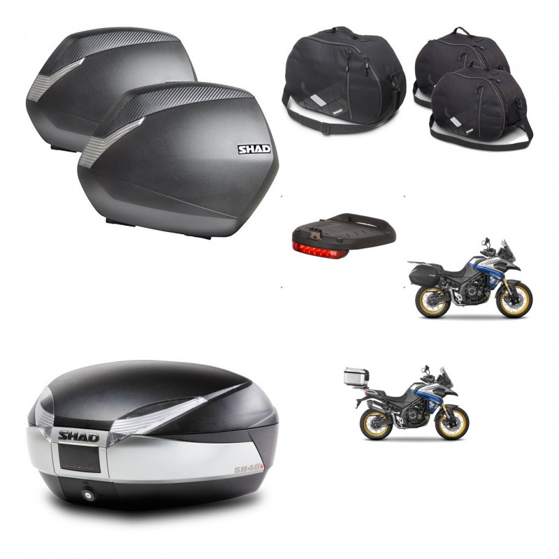 SHAD SH48 trunk + mounting bracket SH36 suitcases accessories TITANIUM PREMIUM KIT-481828