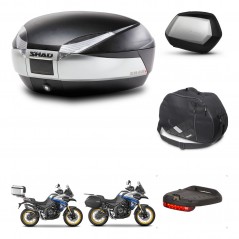 SHAD SH35 PREMIUM suitcases + mounting bracket SH48 trunk accessories TITANIUM KIT-481830
