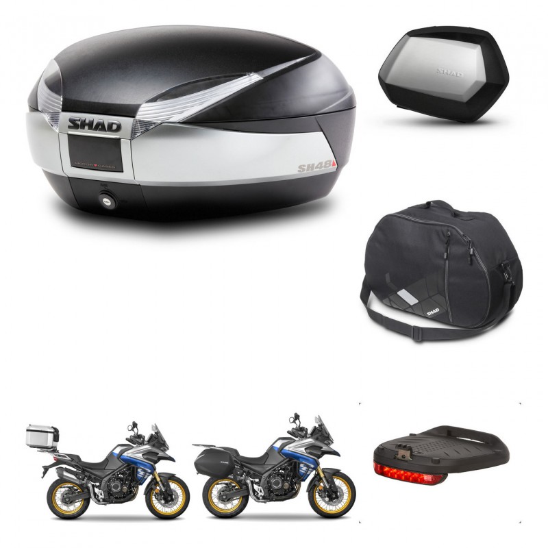 SHAD Maletas SH35 PREMIUM + soporte montaje baul SH48 accesorios TITANIUM KIT-481830