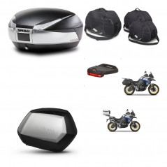 SHAD SH35 PREMIUM suitcases + mounting bracket SH48 trunk accessories TITANIUM KIT-481831