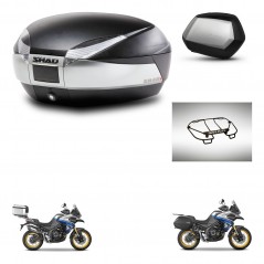 SHAD SH35 PREMIUM suitcases + mounting bracket SH48 trunk accessories TITANIUM KIT-481836