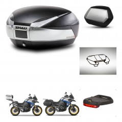 SHAD SH35 PREMIUM suitcases + mounting bracket SH48 trunk accessories TITANIUM KIT-481842