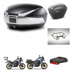 SHAD Maletas sh23 alu + soporte montaje baul SH48 accesorios TITANIUM PREMIUM KIT-481844