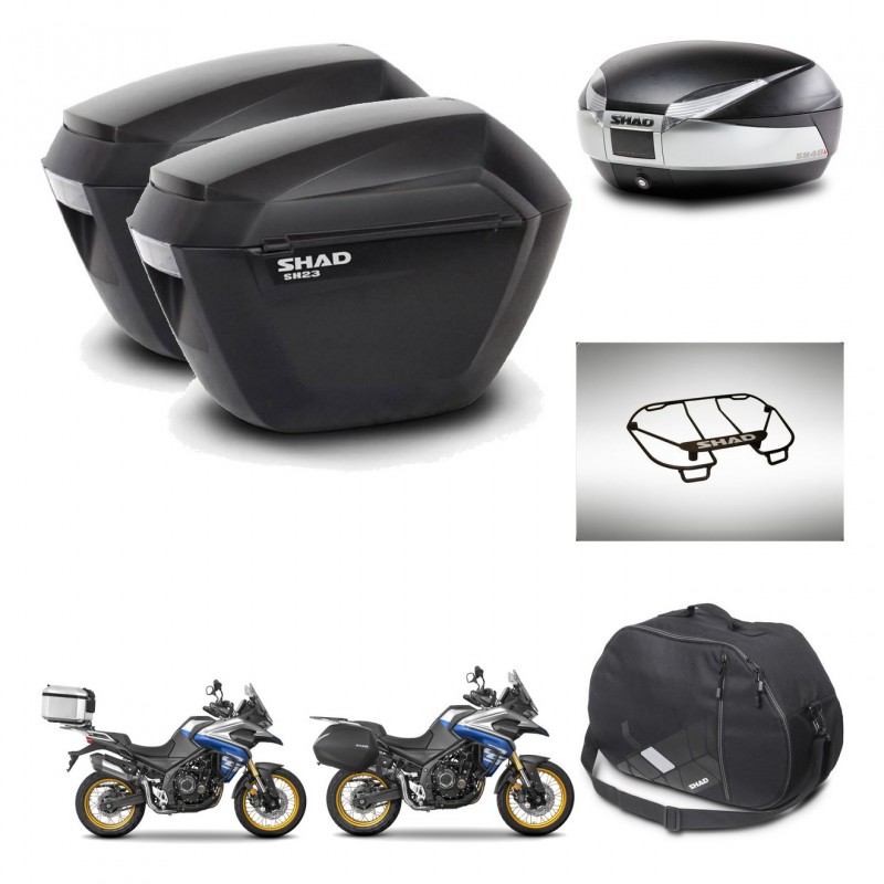 SHAD Baul SH48 + soporte montaje maletas sh23 accesorios TITANIUM PREMIUM KIT-481847