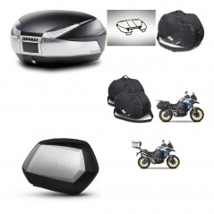 SHAD SH35 PREMIUM suitcases + mounting bracket SH48 trunk accessories TITANIUM KIT-481849