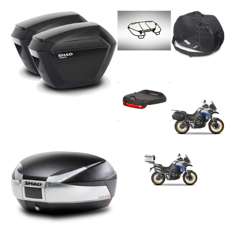 SHAD SH48 trunk + mounting bracket sh23 suitcases accessories TITANIUM PREMIUM KIT-481853