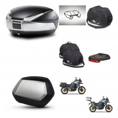 SHAD SH35 PREMIUM suitcases + mounting bracket SH48 trunk accessories TITANIUM KIT-481855