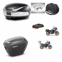 SHAD Maletas sh23 alu + soporte montaje baul SH48 accesorios TITANIUM PREMIUM KIT-481856