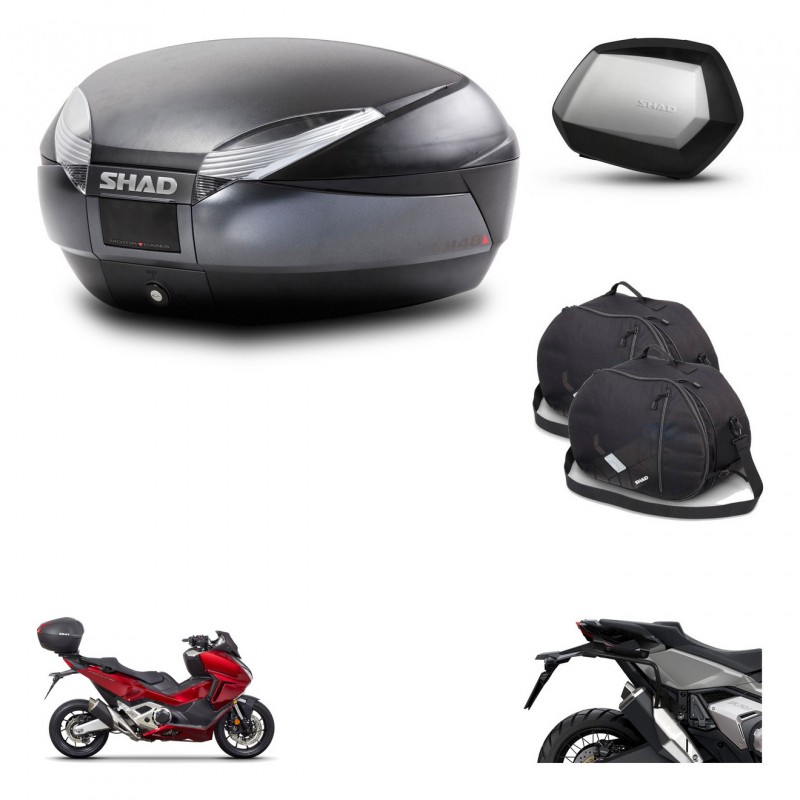 SHAD SH35 PREMIUM suitcases + mounting bracket SH48 trunk accessories DARK GREY KIT-481861