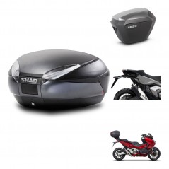 SHAD SH23 alu suitcases + mounting bracket SH48 trunk DARK GREY PREMIUM KIT-481862