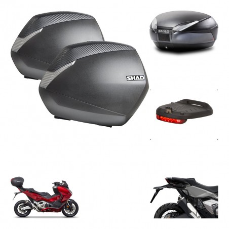 SHAD Baul SH48 + soporte montaje maletas SH36 accesorios DARK GREY PREMIUM KIT-481863