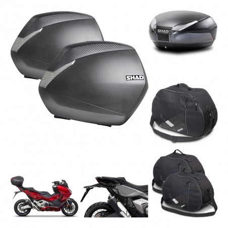 SHAD Baul SH48 + soporte montaje maletas SH36 accesorios DARK GREY PREMIUM KIT-481870