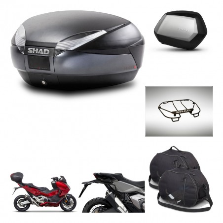 SHAD Maletas SH35 PREMIUM + soporte montaje baul SH48 accesorios DARK GREY KIT-481885