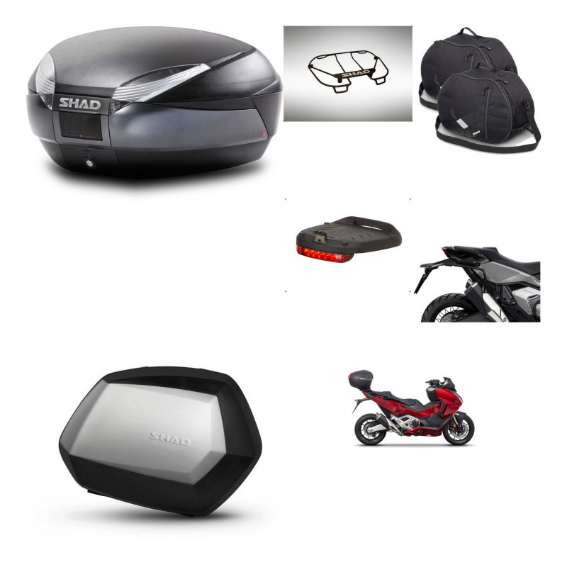 SHAD SH35 PREMIUM suitcases + mounting bracket SH48 trunk accessories DARK GREY KIT-481891