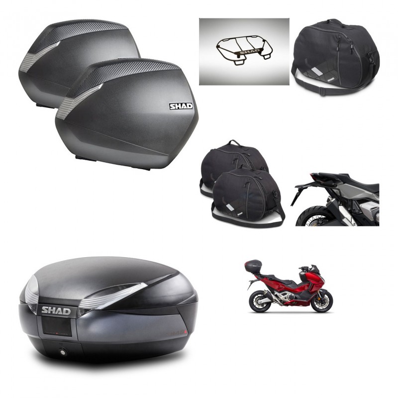 SHAD SH48 trunk + mounting bracket SH36 suitcases accessories DARK GREY PREMIUM KIT-481894