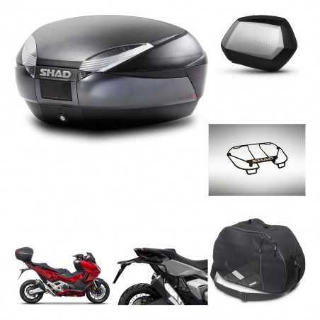 SHAD SH35 PREMIUM suitcases + mounting bracket SH48 trunk accessories DARK GREY KIT-481896