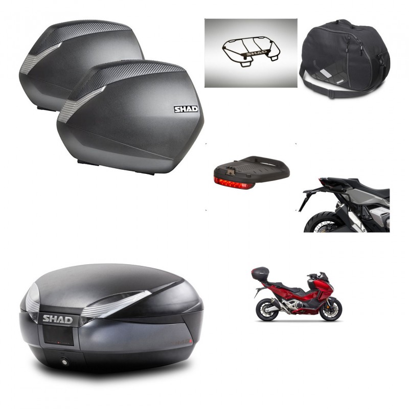 SHAD SH48 trunk + mounting bracket SH36 suitcases accessories DARK GREY PREMIUM KIT-481899