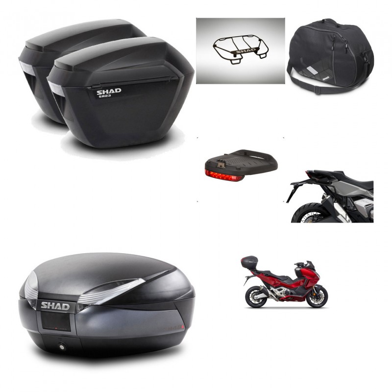 SHAD SH48 trunk + mounting bracket sh23 suitcases accessories DARK GREY PREMIUM KIT-481901