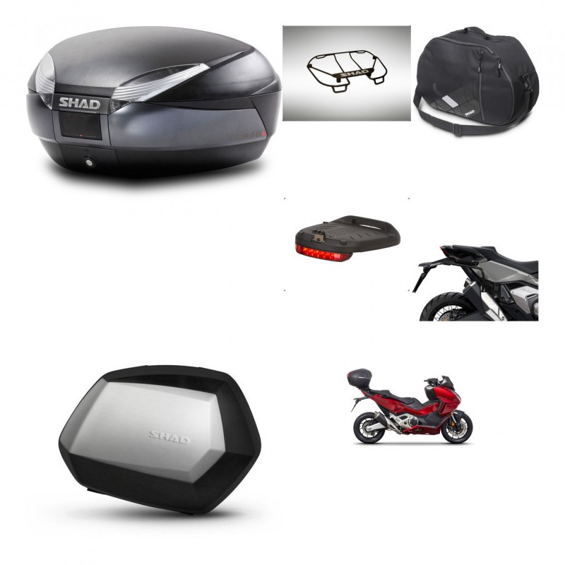SHAD SH35 PREMIUM suitcases + mounting bracket SH48 trunk accessories DARK GREY KIT-481902