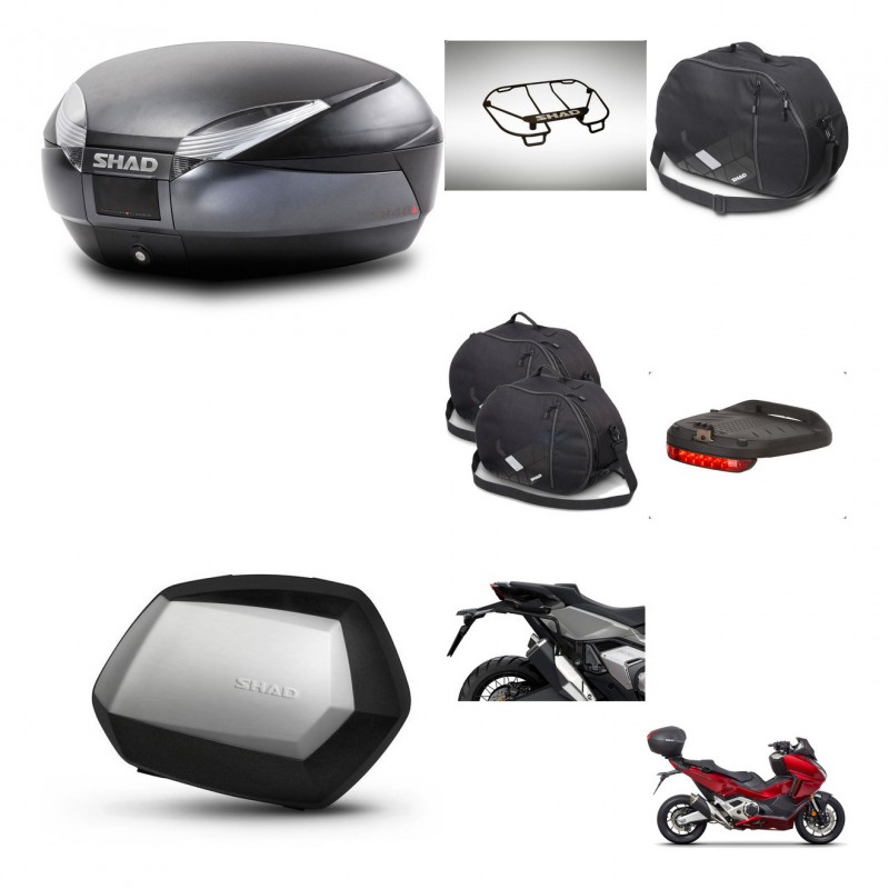SHAD SH35 PREMIUM suitcases + mounting bracket SH48 trunk accessories DARK GREY KIT-481903