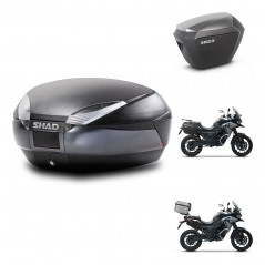 SHAD SH23 alu suitcases + mounting bracket SH48 trunk DARK GREY PREMIUM KIT-481910
