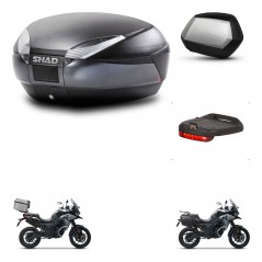 SHAD Maletas SH35 PREMIUM + soporte montaje baul SH48 accesorios DARK GREY KIT-481914