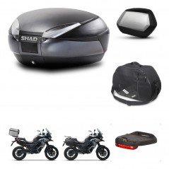 SHAD Maletas SH35 PREMIUM + soporte montaje baul SH48 accesorios DARK GREY KIT-481926
