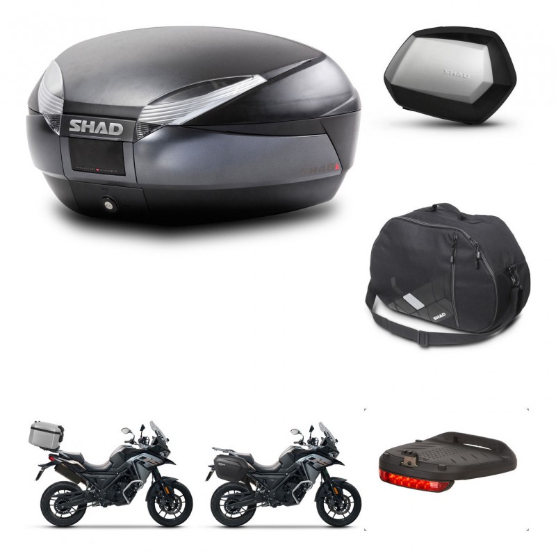 SHAD Maletas SH35 PREMIUM + soporte montaje baul SH48 accesorios DARK GREY KIT-481926