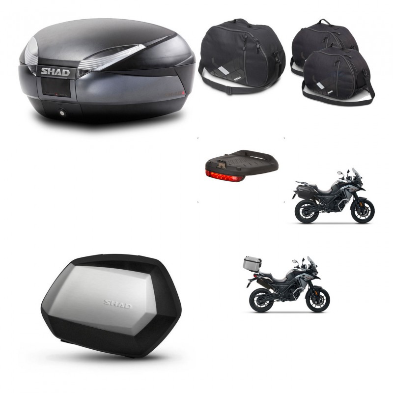 SHAD Maletas SH35 PREMIUM + soporte montaje baul SH48 accesorios DARK GREY KIT-481927