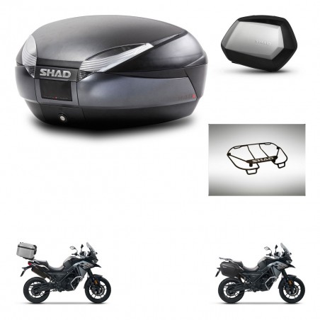 SHAD Maletas SH35 PREMIUM + soporte montaje baul SH48 accesorios DARK GREY KIT-481932
