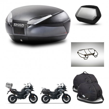 SHAD Maletas SH35 PREMIUM + soporte montaje baul SH48 accesorios DARK GREY KIT-481933