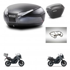 SHAD SH23 alu suitcases + mounting bracket SH48 trunk accessories DARK GREY PREMIUM KIT-481934