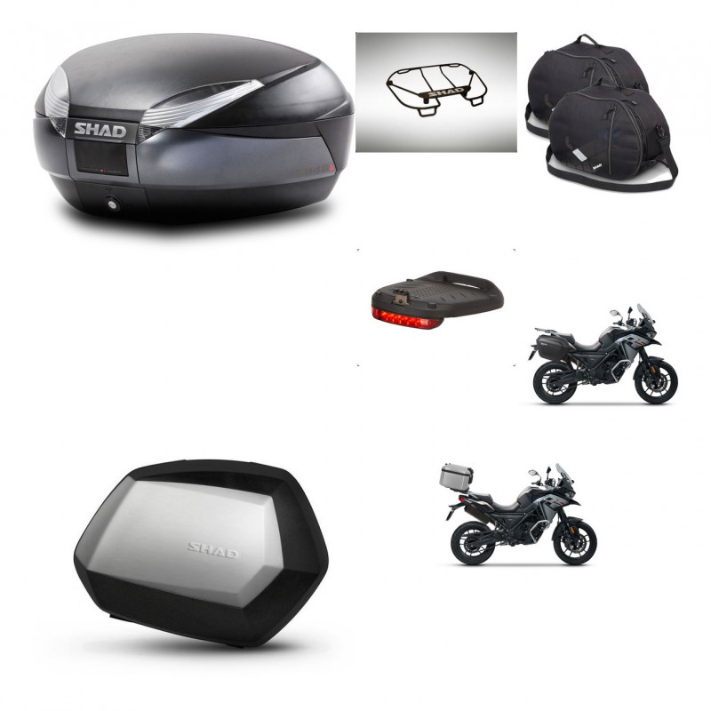 SHAD Maletas SH35 PREMIUM + soporte montaje baul SH48 accesorios DARK GREY KIT-481939