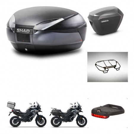 SHAD Maletas sh23 alu + soporte montaje baul SH48 accesorios DARK GREY PREMIUM KIT-481940