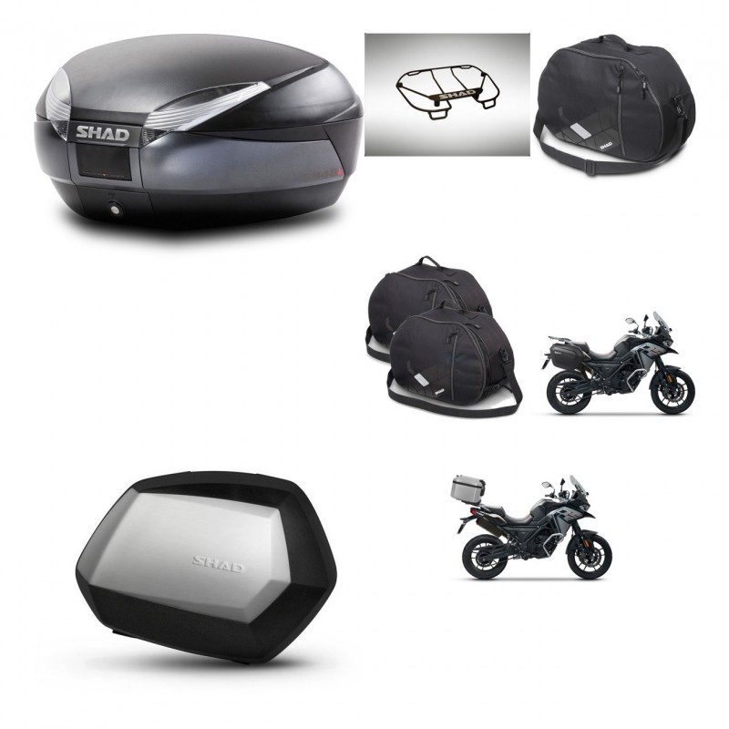SHAD SH35 PREMIUM suitcases + mounting bracket SH48 trunk accessories DARK GREY KIT-481945