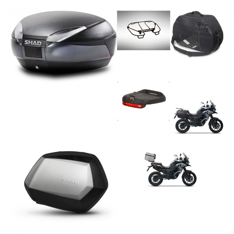 SHAD Maletas SH35 PREMIUM + soporte montaje baul SH48 accesorios DARK GREY KIT-481950