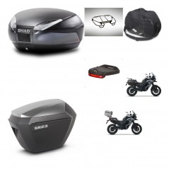 SHAD Maletas sh23 alu + soporte montaje baul SH48 accesorios DARK GREY PREMIUM KIT-481952