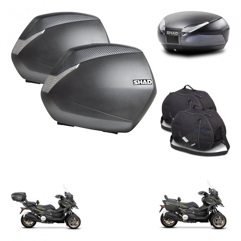 SHAD Baul SH48 + soporte montaje maletas SH36 accesorios DARK GREY PREMIUM KIT-481954