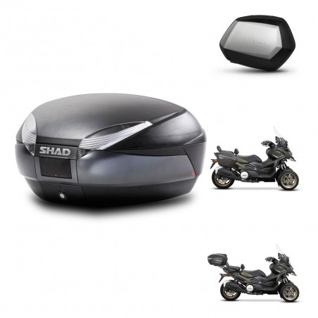 SHAD Maletas SH35 PREMIUM + soporte montaje baul SH48 DARK GREY KIT-481956