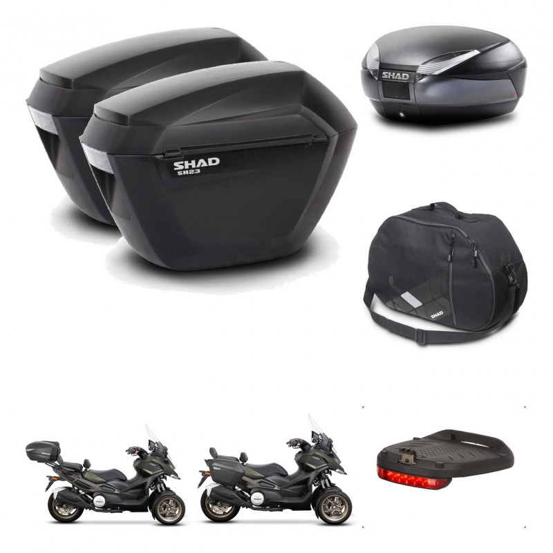 SHAD Baul SH48 + soporte montaje maletas sh23 accesorios DARK GREY PREMIUM KIT-481973